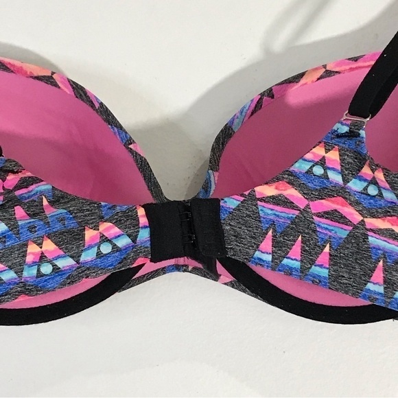 Victoria Secret Pink Pastel Color Pallet Aztec Print Light Life Bra size 34D - Picture 3 of 10